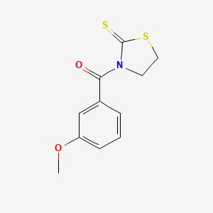 molecular formula C11H11NO2S2 B2410485 3-甲氧基苯基-2-硫代噻唑烷-3-基甲酮 CAS No. 462069-01-8