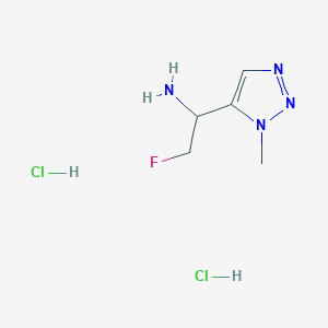 molecular formula C5H11Cl2FN4 B2410490 2-氟-1-(3-甲基三唑-4-基)乙胺;二盐酸盐 CAS No. 2260931-89-1