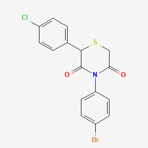 molecular formula C16H11BrClNO2S B2410491 4-(4-Bromophenyl)-2-(4-chlorophenyl)thiomorpholine-3,5-dione CAS No. 252027-07-9