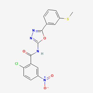 molecular formula C16H11ClN4O4S B2410517 2-氯-N-[5-(3-甲硫基苯基)-1,3,4-恶二唑-2-基]-5-硝基苯甲酰胺 CAS No. 898449-74-6