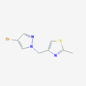 molecular formula C8H8BrN3S B2410518 4-[(4-ブロモピラゾール-1-イル)メチル]-2-メチル-1,3-チアゾール CAS No. 1183265-94-2