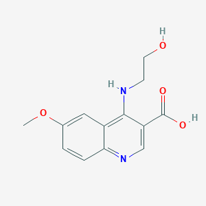 molecular formula C13H14N2O4 B2410522 4-(2-Hydroxy-ethylamino)-6-methoxy-quinoline-3-carboxylic acid CAS No. 878691-40-8