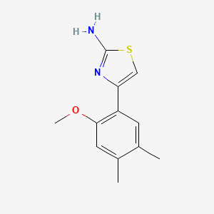 molecular formula C12H14N2OS B2410529 4-(2-Methoxy-4,5-dimethylphenyl)-1,3-thiazol-2-amine CAS No. 383132-18-1