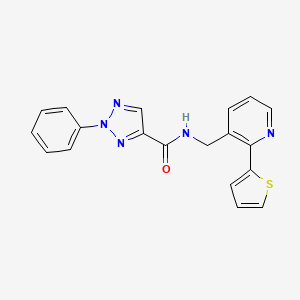 molecular formula C19H15N5OS B2410531 2-phenyl-N-((2-(thiophen-2-yl)pyridin-3-yl)methyl)-2H-1,2,3-triazole-4-carboxamide CAS No. 2034451-02-8