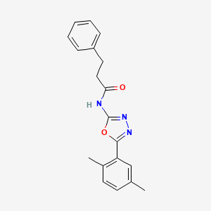 N-(5-(2,5-dimethylphenyl)-1,3,4-oxadiazol-2-yl)-3-phenylpropanamide