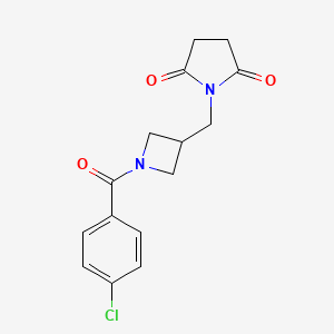 molecular formula C15H15ClN2O3 B2410539 1-{[1-(4-氯苯甲酰)氮杂环丁-3-基]甲基}吡咯烷-2,5-二酮 CAS No. 2097910-63-7