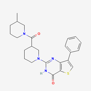 molecular formula C24H28N4O2S B2410540 2-{3-[(3-methylpiperidin-1-yl)carbonyl]piperidin-1-yl}-7-phenylthieno[3,2-d]pyrimidin-4(3H)-one CAS No. 1242878-16-5