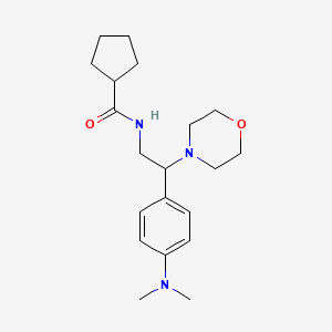 molecular formula C20H31N3O2 B2410541 N-(2-(4-(二甲氨基)苯基)-2-吗啉乙基)环戊烷甲酰胺 CAS No. 1005305-24-7