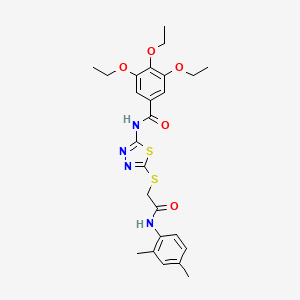 molecular formula C25H30N4O5S2 B2410543 N-(5-((2-((2,4-diméthylphényl)amino)-2-oxoéthyl)thio)-1,3,4-thiadiazol-2-yl)-3,4,5-triéthoxybenzamide CAS No. 392295-95-3