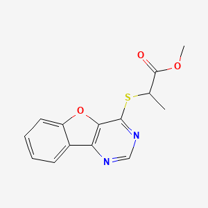 Methyl 2-(benzofuro[3,2-d]pyrimidin-4-ylthio)propanoate