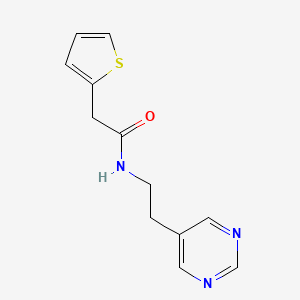 molecular formula C12H13N3OS B2410556 N-(2-(pyrimidin-5-yl)ethyl)-2-(thiophen-2-yl)acetamide CAS No. 2034445-35-5