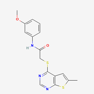 N-(3-methoxyphenyl)-2-(6-methylthieno[2,3-d]pyrimidin-4-yl)sulfanylacetamide