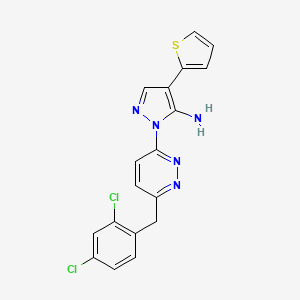 1-[6-(2,4-dichlorobenzyl)-3-pyridazinyl]-4-(2-thienyl)-1H-pyrazol-5-amine