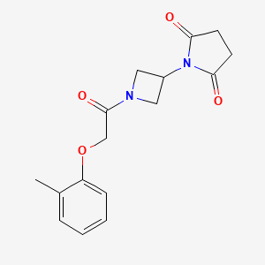 molecular formula C16H18N2O4 B2410579 1-(1-(2-(o-Tolyloxy)acetyl)azetidin-3-yl)pyrrolidine-2,5-dione CAS No. 1798490-67-1