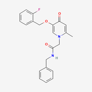 molecular formula C22H21FN2O3 B2410581 N-benzyl-2-(5-((2-fluorobenzyl)oxy)-2-methyl-4-oxopyridin-1(4H)-yl)acetamide CAS No. 941916-09-2