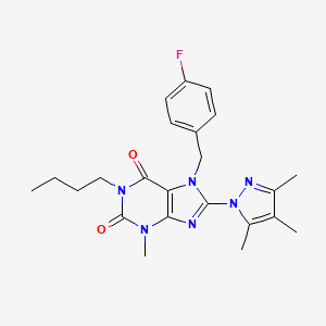 1-butyl-7-(4-fluorobenzyl)-3-methyl-8-(3,4,5-trimethyl-1H-pyrazol-1-yl)-1H-purine-2,6(3H,7H)-dione