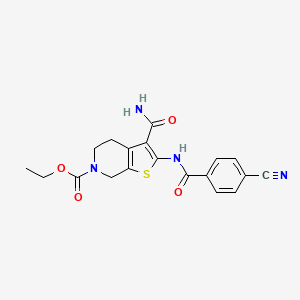 ethyl 3-carbamoyl-2-(4-cyanobenzamido)-4,5-dihydrothieno[2,3-c]pyridine-6(7H)-carboxylate