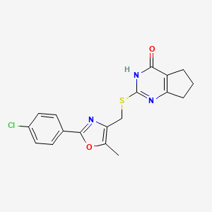 2-(((2-(4-chlorophenyl)-5-methyloxazol-4-yl)methyl)thio)-6,7-dihydro-5H-cyclopenta[d]pyrimidin-4-ol