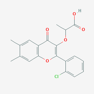 molecular formula C20H17ClO5 B241060 2-{[2-(2-chlorophenyl)-6,7-dimethyl-4-oxo-4H-chromen-3-yl]oxy}propanoic acid 