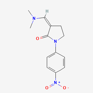 molecular formula C13H15N3O3 B2410602 3-[(二甲氨基)亚甲基]-1-(4-硝基苯基)-2-吡咯烷酮 CAS No. 343375-74-6