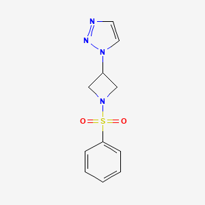 molecular formula C11H12N4O2S B2410603 1-(1-(phenylsulfonyl)azetidin-3-yl)-1H-1,2,3-triazole CAS No. 2034380-61-3