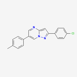 molecular formula C19H14ClN3 B2410606 2-(4-氯苯基)-6-(4-甲基苯基)吡唑并[1,5-a]嘧啶 CAS No. 900019-44-5