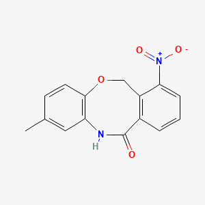 molecular formula C15H12N2O4 B2410607 2-甲基-7-硝基-6,12-二氢苯并[c][1,6]苯并噁唑啉-11-酮 CAS No. 866020-36-2