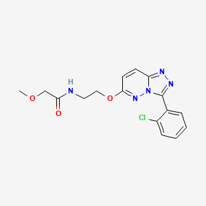 molecular formula C16H16ClN5O3 B2410616 N-(2-((3-(2-chlorophenyl)-[1,2,4]triazolo[4,3-b]pyridazin-6-yl)oxy)ethyl)-2-methoxyacetamide CAS No. 1021031-15-1