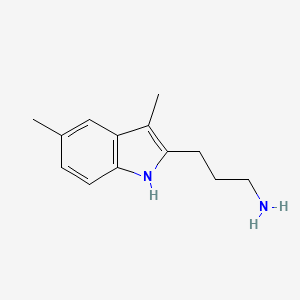 molecular formula C13H18N2 B2410619 3-(3,5-dimethyl-1H-indol-2-yl)propan-1-amine CAS No. 1379951-22-0