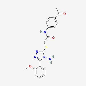 molecular formula C19H19N5O3S B2410622 N-(4-acetylphenyl)-2-[[4-amino-5-(2-methoxyphenyl)-1,2,4-triazol-3-yl]sulfanyl]acetamide CAS No. 734537-58-7