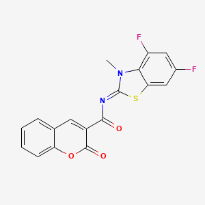 N-(4,6-difluoro-3-methyl-1,3-benzothiazol-2-ylidene)-2-oxochromene-3-carboxamide