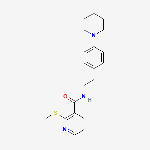 molecular formula C20H25N3OS B2410626 2-(methylsulfanyl)-N-{2-[4-(piperidin-1-yl)phenyl]ethyl}pyridine-3-carboxamide CAS No. 1147643-84-2