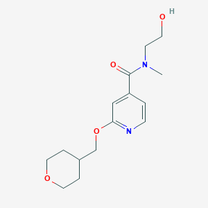 molecular formula C15H22N2O4 B2410631 N-(2-hydroxyethyl)-N-methyl-2-((tetrahydro-2H-pyran-4-yl)methoxy)isonicotinamide CAS No. 2034296-07-4