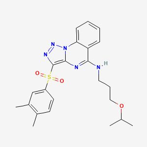 molecular formula C23H27N5O3S B2410633 3-[(3,4-dimethylphenyl)sulfonyl]-N-(3-isopropoxypropyl)[1,2,3]triazolo[1,5-a]quinazolin-5-amine CAS No. 904587-31-1