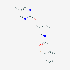 molecular formula C19H22BrN3O2 B2410637 2-(2-Bromophenyl)-1-[3-[(5-methylpyrimidin-2-yl)oxymethyl]piperidin-1-yl]ethanone CAS No. 2379952-04-0