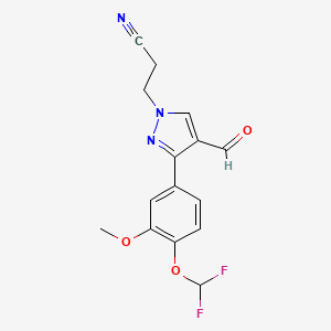 3-{3-[4-(difluoromethoxy)-3-methoxyphenyl]-4-formyl-1H-pyrazol-1-yl}propanenitrile