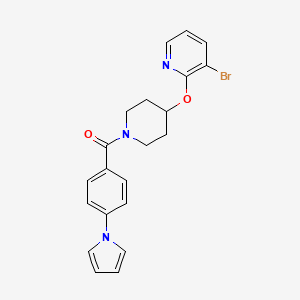 molecular formula C21H20BrN3O2 B2410651 (4-(1H-吡咯-1-基)苯基)(4-((3-溴吡啶-2-基)氧代)哌啶-1-基)甲苯酮 CAS No. 1448036-32-5