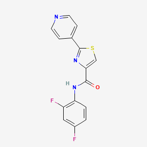 molecular formula C15H9F2N3OS B2410654 N-(2,4-difluorophenyl)-2-(4-pyridinyl)-1,3-thiazole-4-carboxamide CAS No. 321429-77-0