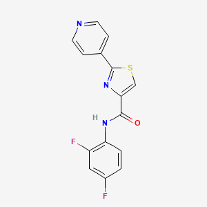 molecular formula C15H9F2N3OS B2410654 N-(2,4-二氟苯基)-2-(4-吡啶基)-1,3-噻唑-4-甲酰胺 CAS No. 321429-77-0