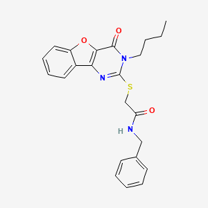 molecular formula C23H23N3O3S B2410661 N-benzyl-2-[(3-butyl-4-oxo-[1]benzofuro[3,2-d]pyrimidin-2-yl)sulfanyl]acetamide CAS No. 899941-26-5