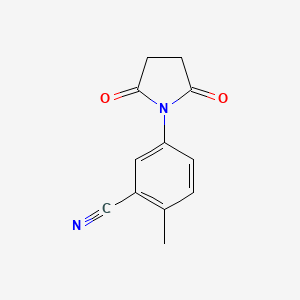 molecular formula C12H10N2O2 B2410663 5-(2,5-Dioxopyrrolidin-1-yl)-2-methylbenzonitrile CAS No. 882081-08-5