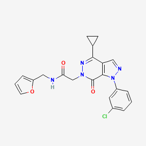 molecular formula C21H18ClN5O3 B2410668 2-(1-(3-chlorophenyl)-4-cyclopropyl-7-oxo-1H-pyrazolo[3,4-d]pyridazin-6(7H)-yl)-N-(furan-2-ylmethyl)acetamide CAS No. 1105200-10-9