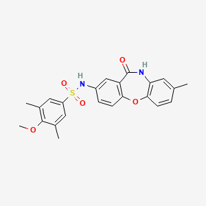 4-methoxy-3,5-dimethyl-N-(8-methyl-11-oxo-10,11-dihydrodibenzo[b,f][1,4]oxazepin-2-yl)benzenesulfonamide