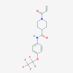 molecular formula C17H17F5N2O3 B2410674 N-[4-(1,1,2,2,2-Pentafluoroethoxy)phenyl]-1-prop-2-enoylpiperidine-4-carboxamide CAS No. 2361898-00-0