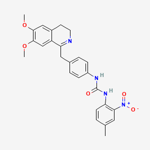 1-[4-[(6,7-Dimethoxy-3,4-dihydroisoquinolin-1-yl)methyl]phenyl]-3-(4-methyl-2-nitrophenyl)urea