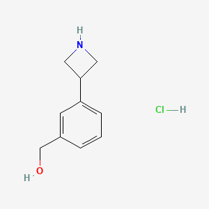 molecular formula C10H14ClNO B2410689 [3-(氮杂环丁-3-基)苯基]甲醇；盐酸盐 CAS No. 2503207-88-1