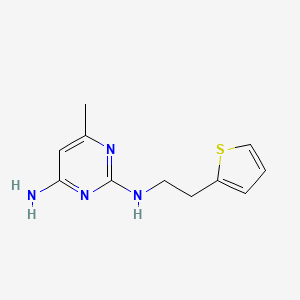 molecular formula C11H14N4S B2410693 6-methyl-N2-(2-(thiophen-2-yl)ethyl)pyrimidine-2,4-diamine CAS No. 2034570-23-3