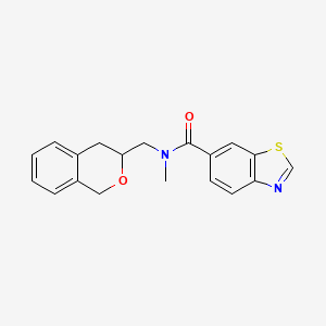 molecular formula C19H18N2O2S B2410694 N-(isochroman-3-ylmethyl)-N-methylbenzo[d]thiazole-6-carboxamide CAS No. 2034475-31-3