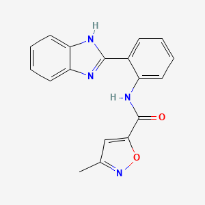 molecular formula C18H14N4O2 B2410695 N-[2-(1H-1,3-benzodiazol-2-yl)phenyl]-3-methyl-1,2-oxazole-5-carboxamide CAS No. 946286-23-3