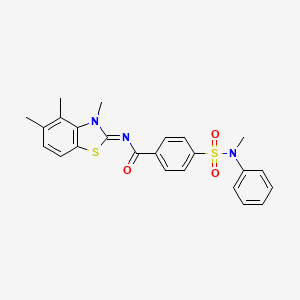 4-[methyl(phenyl)sulfamoyl]-N-(3,4,5-trimethyl-1,3-benzothiazol-2-ylidene)benzamide